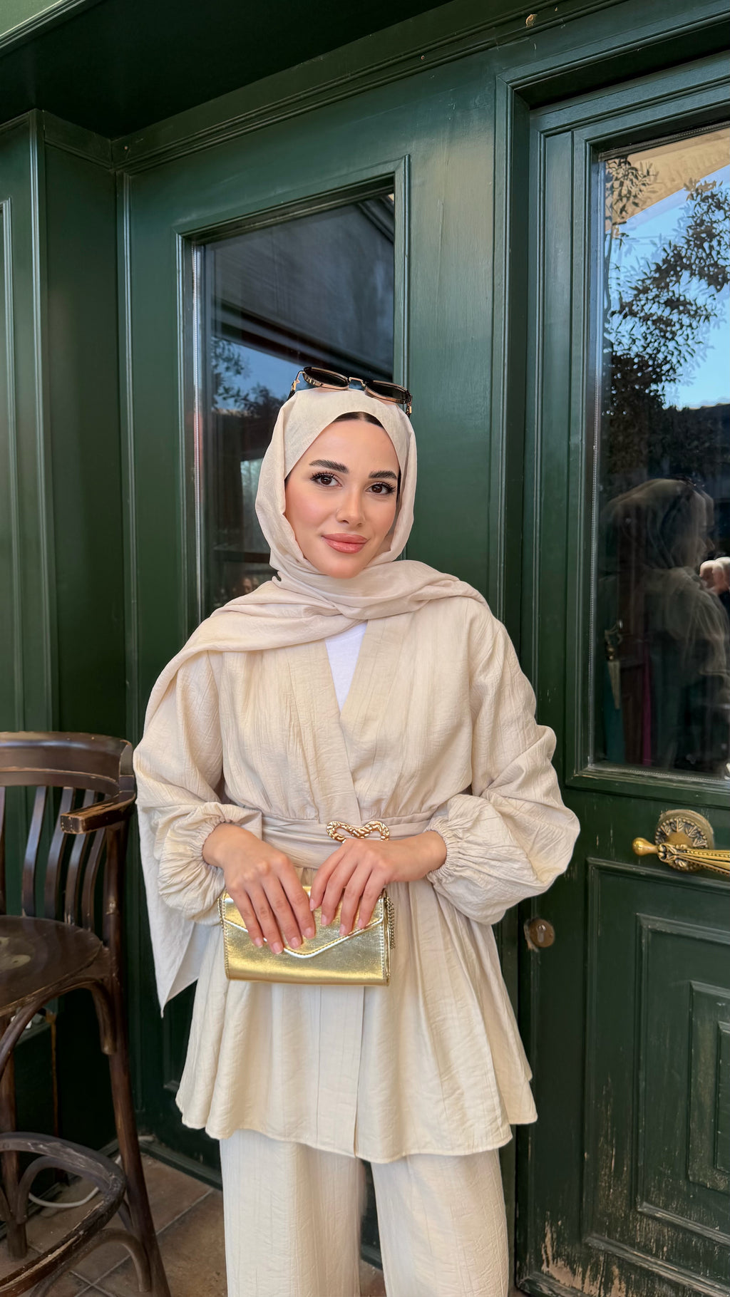 Liyana Kimono Takım Bej