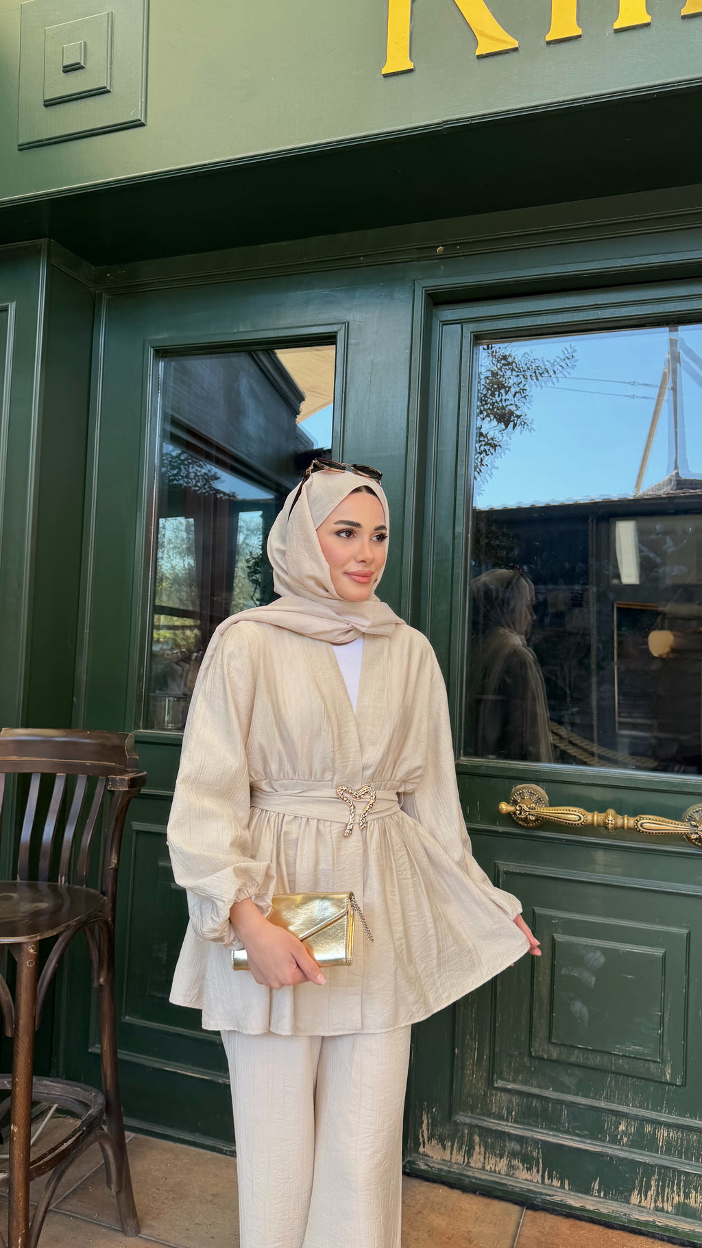 Liyana Kimono Takım Bej