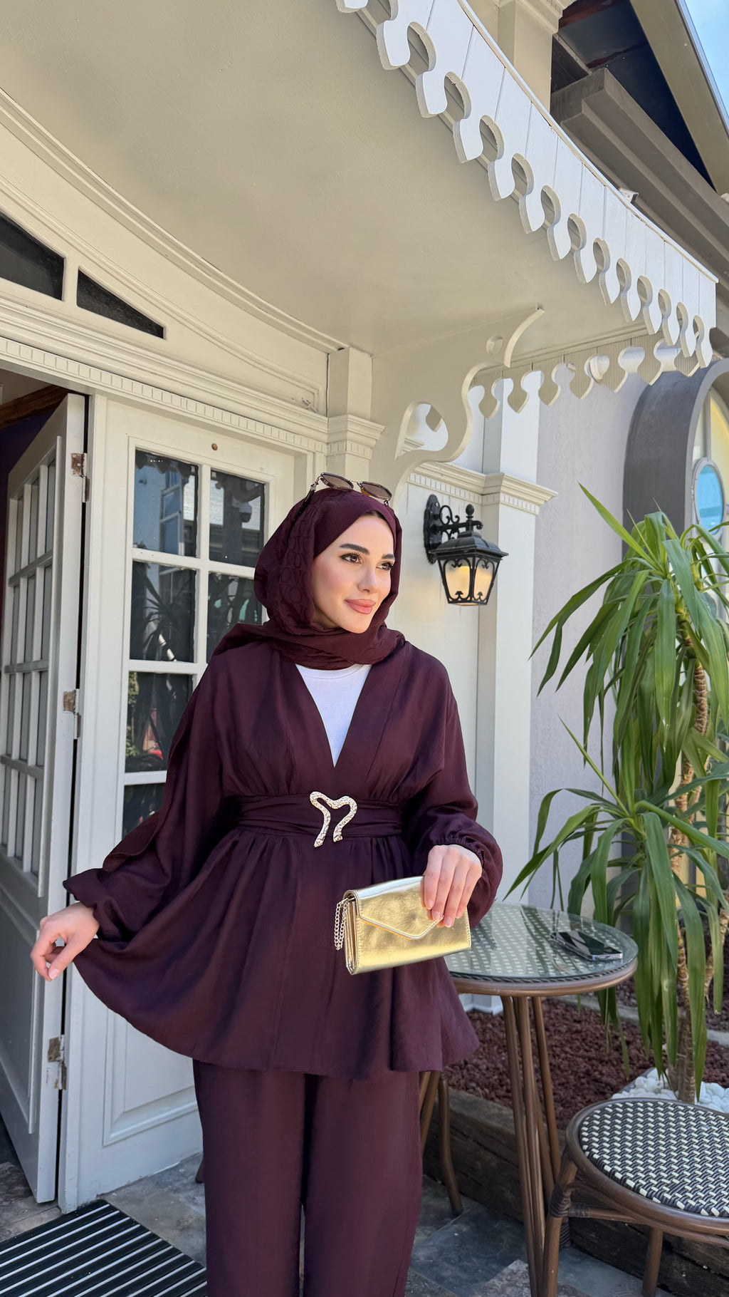 Liyana Kimono Takım Mürdüm