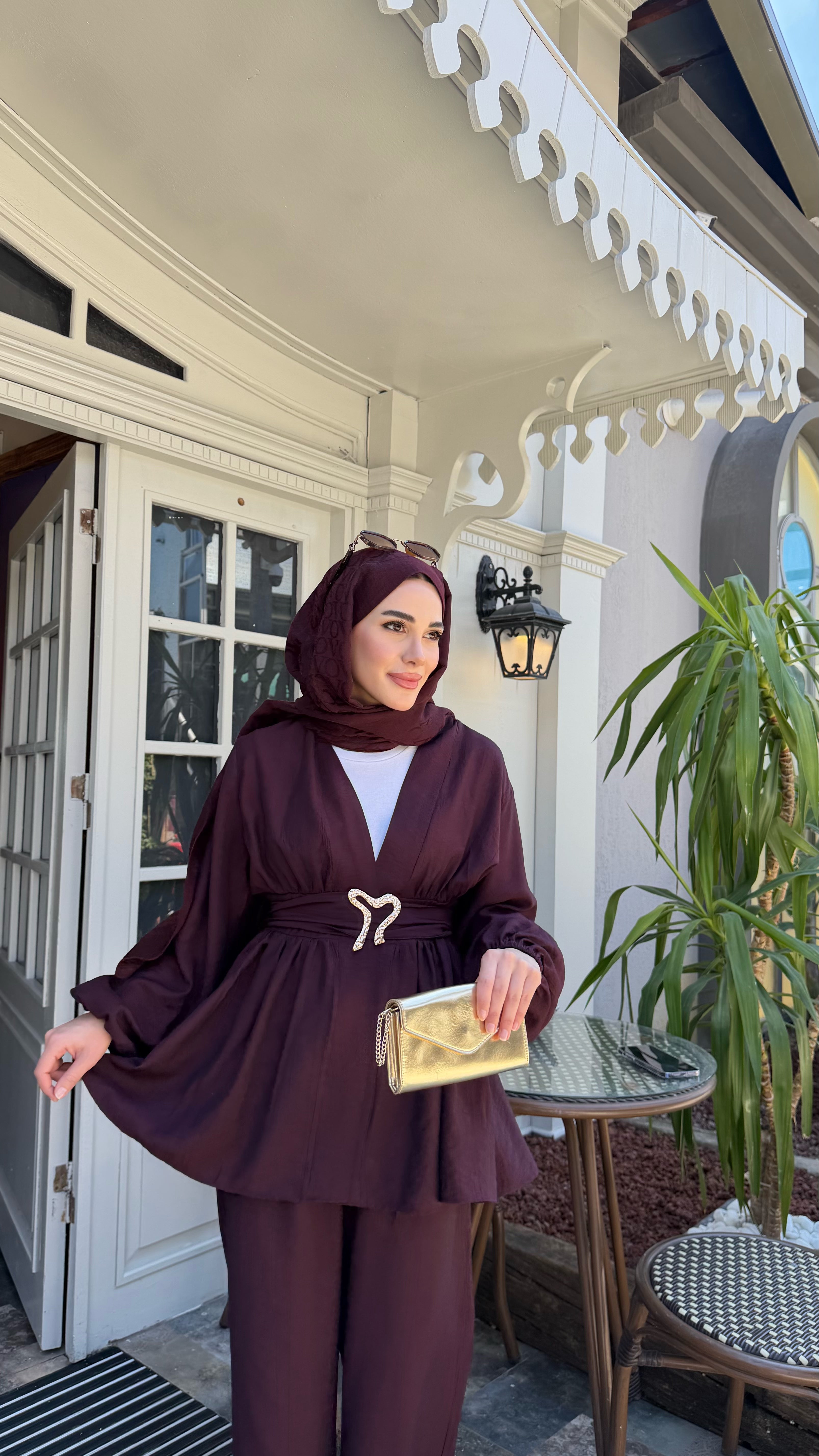 Liyana Kimono Takım Mürdüm