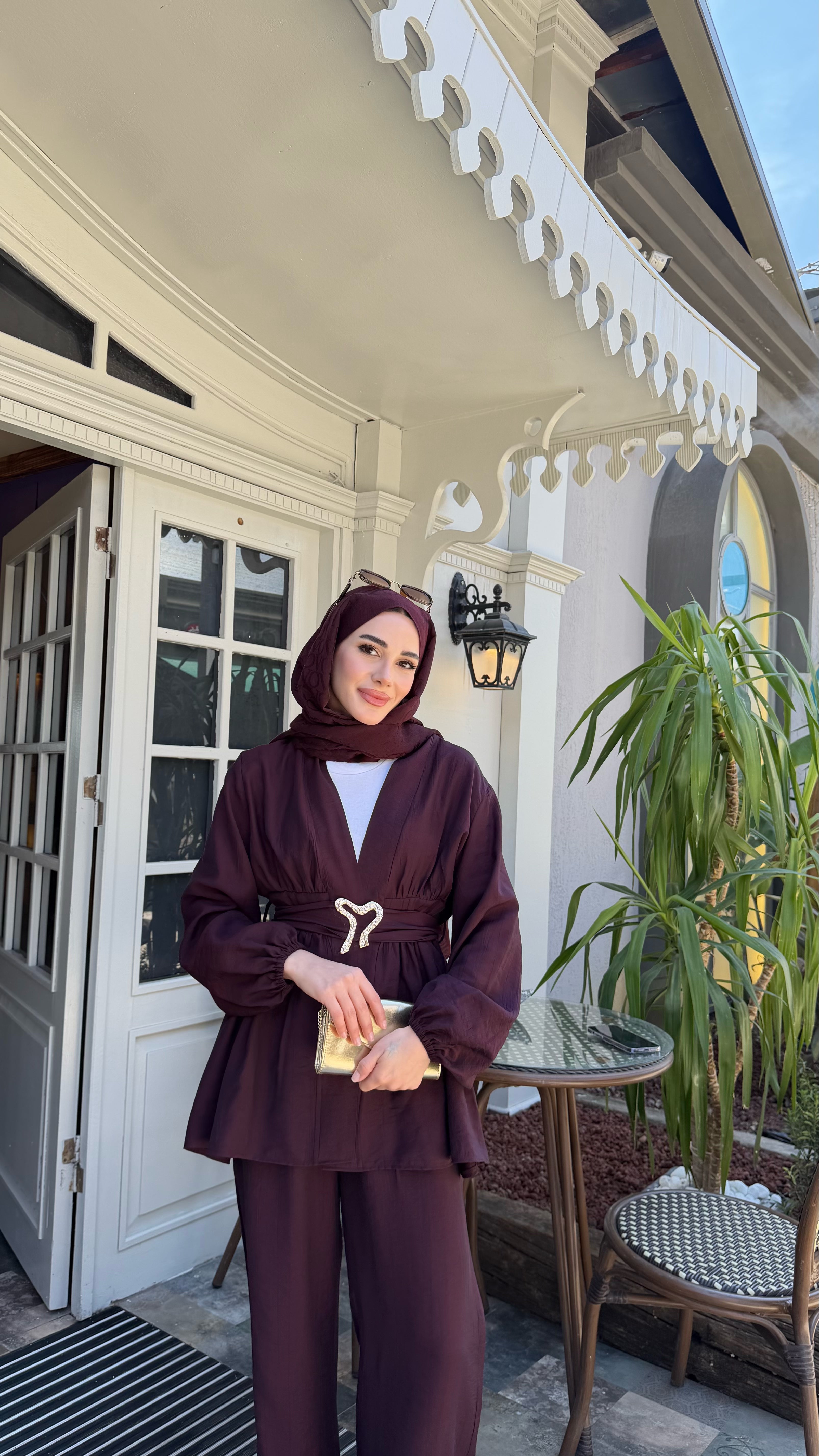 Liyana Kimono Takım Mürdüm