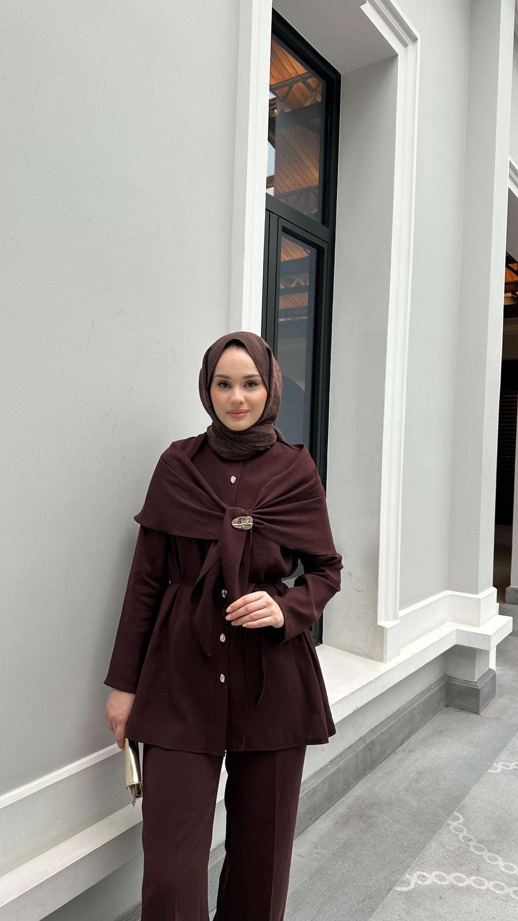 Elora Pelerin Takım Kahverengi